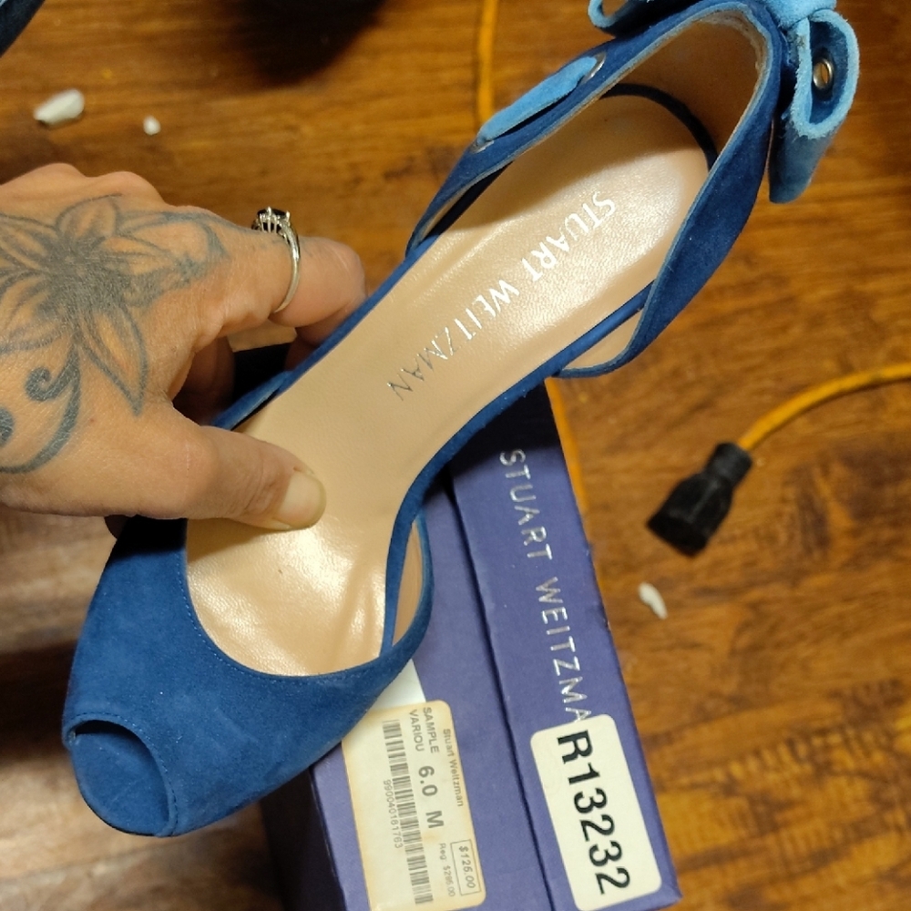 Stuart Weitzman Blue Slingback Heels